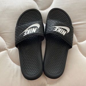 Black Nike Slides